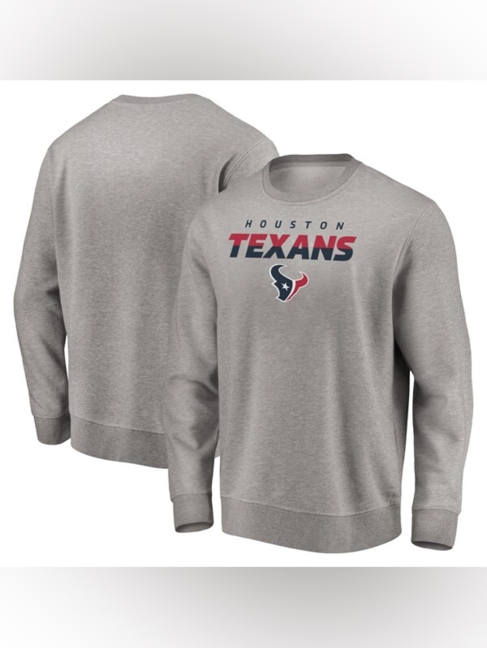Houston Texans Gray Crewneck Sweatshirt- Fanatics